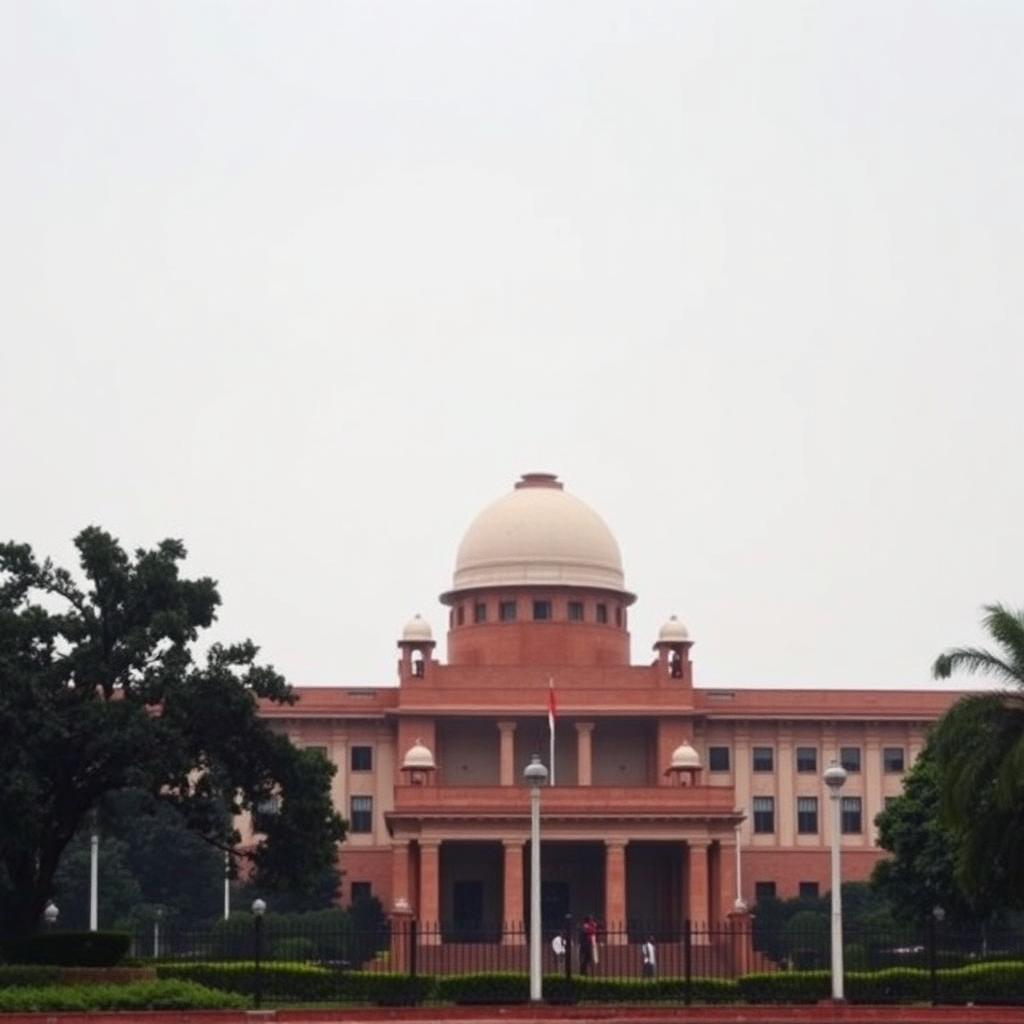Gebäude des Supreme Court of India in Neu-Delhi unter bewölktem Himmel – Symbolbild zur Grundsatzentscheidung über Online-Gaming-Hoheit der indischen Bundesstaaten